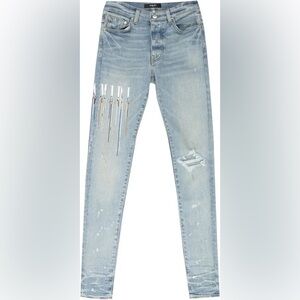 Amiri Light Blue drio paint mens Jeans